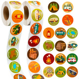 A1diee 1000Pcs Travel Camping Stickers in 2 Rolls Happy Camper Tent Bonfire Guitar Map Camera Travel Bag Car Themed Self Adhesive Decals for Birthday Gifts Bag Party Supplies School Activity Reward