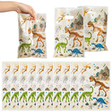 A1diee 50Pcs Dinosaur Fossil Party Favor Bags Roar Treat Candy Bags Little Dino Themed Plastic Goodie Bag T-Rex Jungle Gift Bags Party Decorations Supplies for Boys Girls Kids Birthday Baby Shower