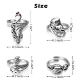 A1diee Adjustable Knitting Loop Crochet Loop Ring Knitting Accessories, Yarn Guide Finger Knitting Thimble Peacock Snake Fish Open Ring for Finger, Metal Knitting Rings for Faster DIY Crocheting