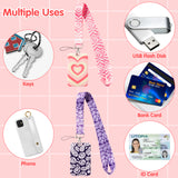 A1diee 2 Sets Y2K Preppy Lanyard with ID Card Badge Holders Cute Purple Smile Face Pink Love Heart Polyester Lanyard Keychain Detachable Badge with Waterproof ID Card Holders for Teen Girls Women Key