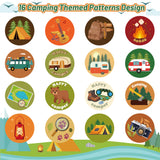 A1diee 1000Pcs Travel Camping Stickers in 2 Rolls Happy Camper Tent Bonfire Guitar Map Camera Travel Bag Car Themed Self Adhesive Decals for Birthday Gifts Bag Party Supplies School Activity Reward