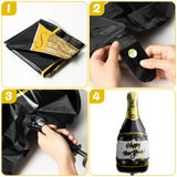 A1diee 35Pcs 2023 Happy New Year Balloons Kit Black Gold Star Champagne Bottle Foil Balloons 12inch Latex Balloons NYE Party Supplies for 2023 Happy New Years Eve Party Decoration Photo Booth Props