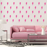 A1diee Set of 96 Lightning Bolt Wall Decal Preppy Pink Room Decor Aesthetic Vinyl Peel and Stick Thunder Wall Stickers for College Students Girls Pink Dorm Bedroom Living Room Nursery Decorations