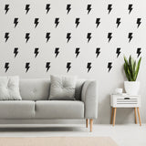 A1diee Set of 96 Lightning Bolt Wall Decal Preppy Black Room Decor Aesthetic Vinyl Peel and Stick Superhero Style Thunder Trendy Adhesive Sticker for Teens Dorm Bedroom Living Room Nursery Decoration