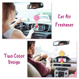 A1diee 2Pcs Preppy Tassel Car Air Freshener Yellow Pink Smile Car Hanging Slices with Tassel Boho Y2K Car Rearview Mirror Charm Scented Pendant Essential Oils for Car Accessories Home Bedroom Decor