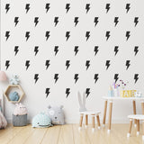 A1diee Set of 96 Lightning Bolt Wall Decal Preppy Black Room Decor Aesthetic Vinyl Peel and Stick Superhero Style Thunder Trendy Adhesive Sticker for Teens Dorm Bedroom Living Room Nursery Decoration