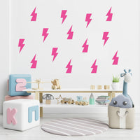 A1diee Set of 96 Lightning Bolt Wall Decal Preppy Pink Room Decor Aesthetic Vinyl Peel and Stick Thunder Wall Stickers for College Students Girls Pink Dorm Bedroom Living Room Nursery Decorations