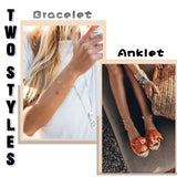 PANTIDE 10Pcs Gold Butterfly Anklets Bracelets Set for Women Girls Adjustable Layered Ankle Bracelets Boho Beach Chain Anklets Charms Colorful Rhinestone Crystal Beads Angel Foot Y2K Aesthetic Jewelry